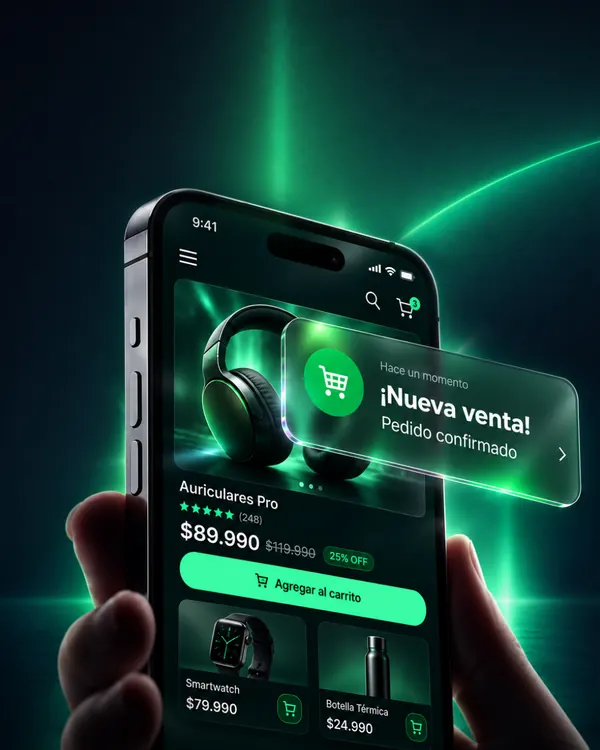 Pantalla de compra con aviso de venta confirmada